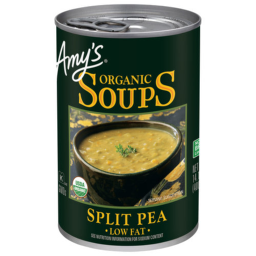 Ready to serve. This traditional American favorite made from organic split peas and vegetables has a surprisingly light, delicate flavor. Amy's Kitchen was started when our daughter Amy was born in 1987. We are a family business deeply committed to producing convenient organic foods made with the highest quality ingredients.