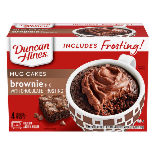 Duncan Hines Mug Cakes, Brownie Mix with Chocolate Frosting