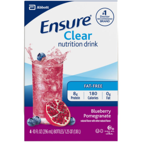 Ensure Clear Nutrition Drink Blueberry Pomegranate Ready-to-Drink Bottles