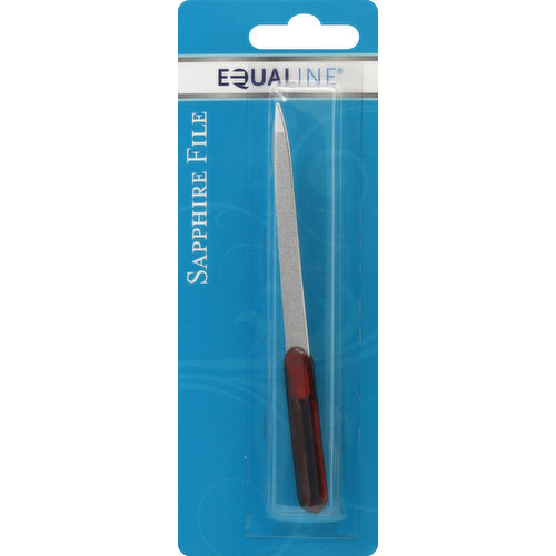 The savvy choice. Purse size file with two textures for shaping nails. Made in China.
