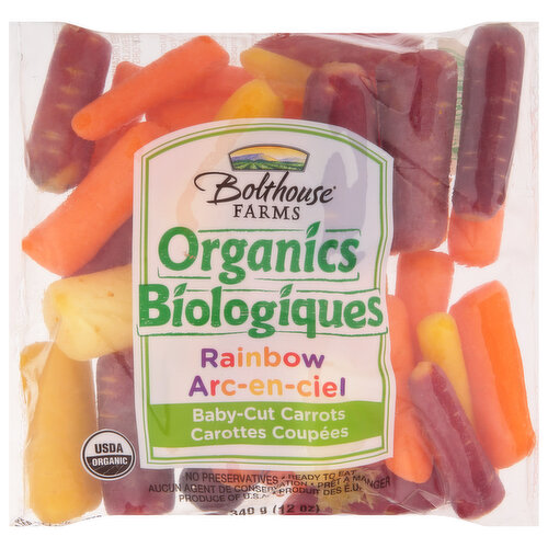 Bolthouse Farms Organics Carrots, Baby-Cut, Rainbow