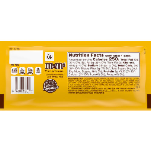 M&M'S Chili Nut Peanut Chocolate Candy Bag, 1.74 oz 