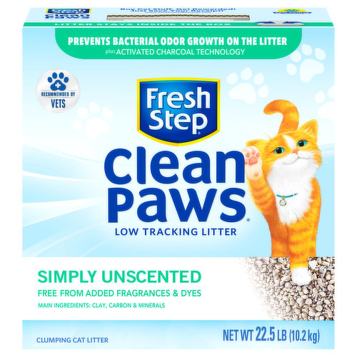 Fresh Step Clean Paws Clumping Cat Litter, Simply Unscented