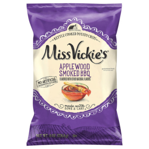 Miss Vickie's Potato Chips, Applewood Smoked BBQ, Kettle Cooked