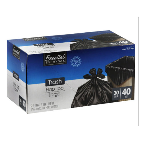 Everyday Essential 30 Gallon Trash Bags Flap Top