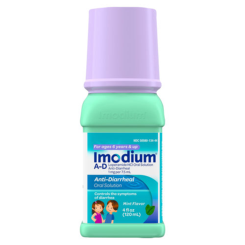 Imodium A-D Oral Solution, Anti-Diarrheal, 1 mg, Mint Flavor