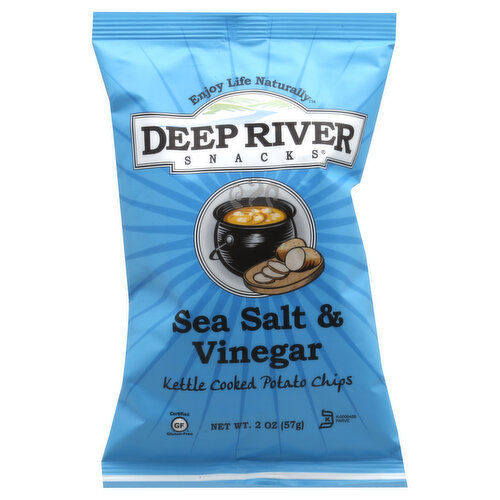 Deep River Snacks Potato Chips, Kettle Cooked, Sea Salt & Vinegar