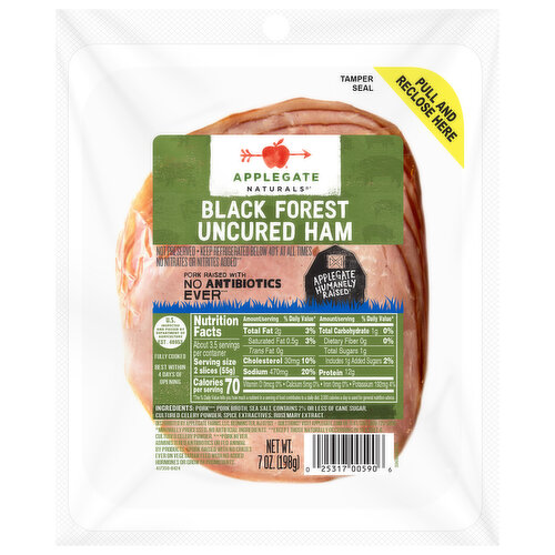 Applegate Naturals Ham, Uncured, Black Forest