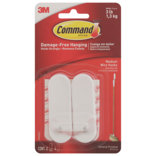 Command Wire Hooks, General Purpose, Medium