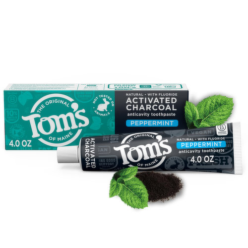 Tom's of Maine NaN Toothpaste, Peppermint, Activated Charcoal, Anticavity