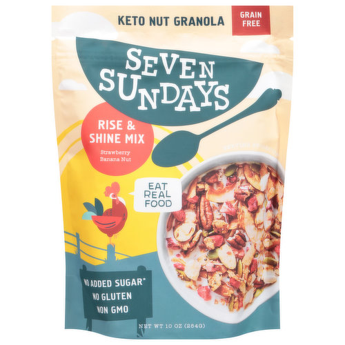 Seven Sundays Granola, Keto Nut, Strawberry Banana Nut, Rise & Shine Mix