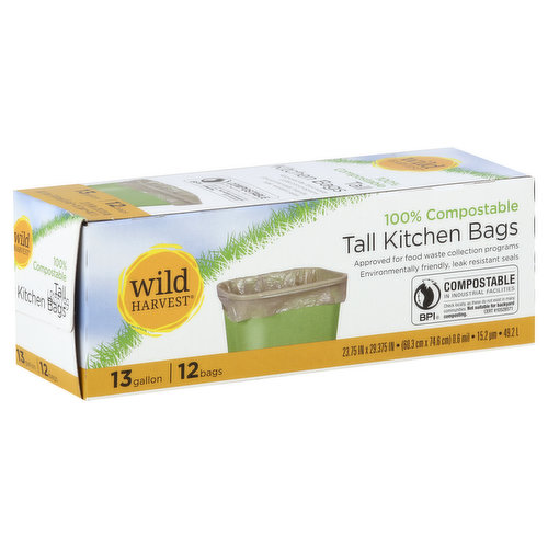 Compostable Trash Bags 13 Gallon