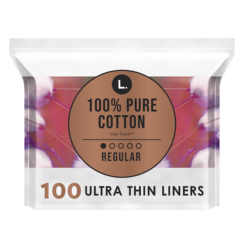 L. Chlorine Free Organic Cotton Ultra Thin Pads with Wings Regular