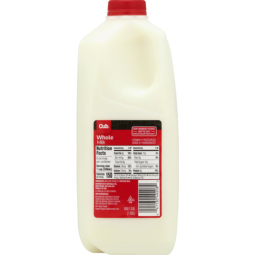 great value whole milk nutrition facts