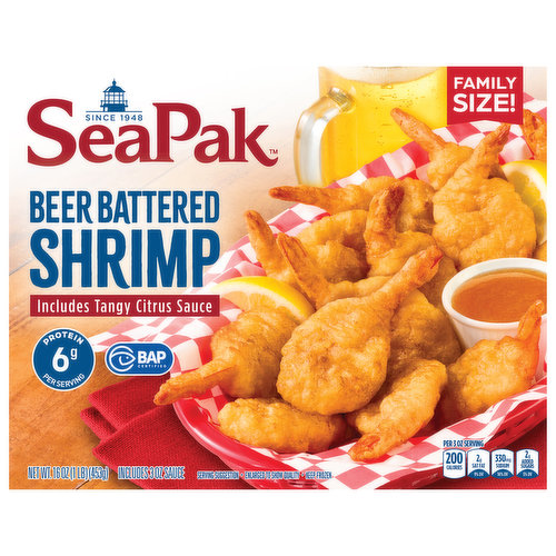 SeaPak Shrimp, Beer Battered, Family Size