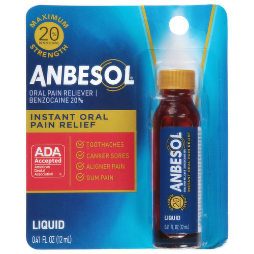Anbesol Maximum Strength Liquid, Instant Oral Pain Relief