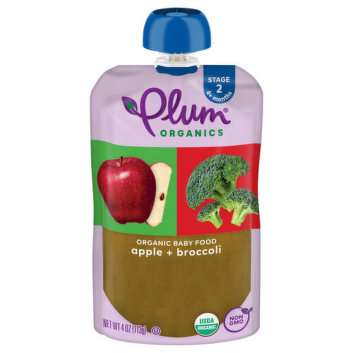 Plum Organics Stage 2 Organic Apple & Broccoli 4oz Pouch