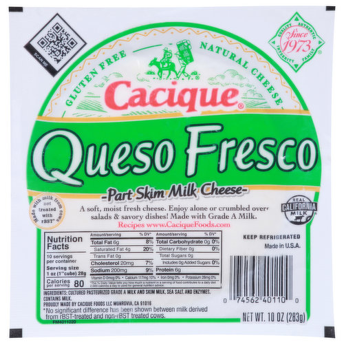 Cacique Cheese, Part Skim Milk, Queso Fresco