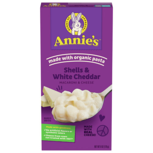 Annie's Macaroni & Cheese, Shells & White Cheddar