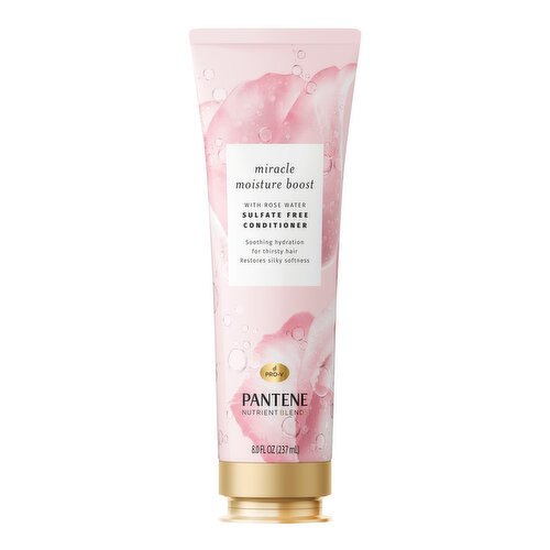 Pantene Nutrient Blends Pantene Nutrient Blends Sulfate Free Miracle Moisture Boost with Rose Water Conditioner, 8.0 oz