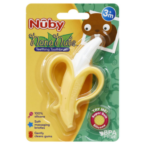 Nuby Nana Nubs Toothbrush, Teething, 3+ M