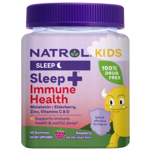 Natrol Kids Sleep + Immune Health, Sleep, Gummies, Raspberry