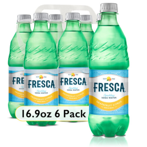 Fresca Fresca Grapefruit Citrus Sparkling Soda Water Bottles, 16.9 fl oz