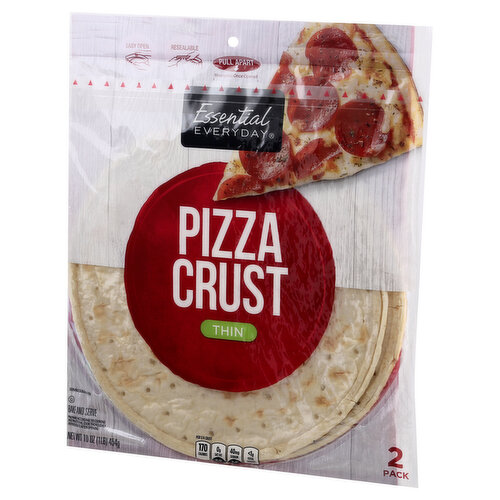Essential Everyday Pizza Crust, Thin, 2 Pack