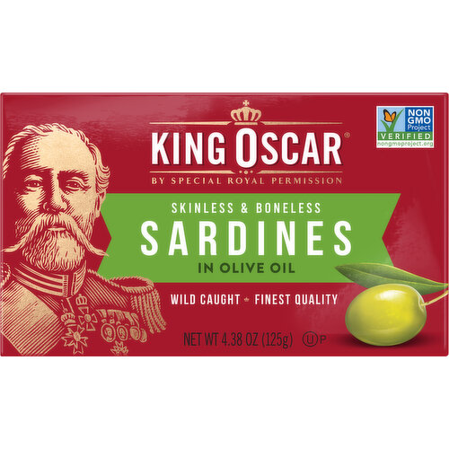 King Oscar Sardines, in Olive Oil, Skinless & Boneless, Wild Caught