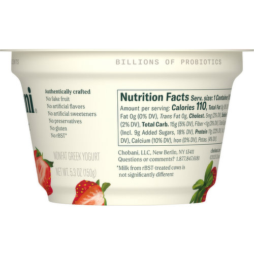 Chobani Strawberry on the Bottom Nonfat Greek Yogurt - 5.3oz