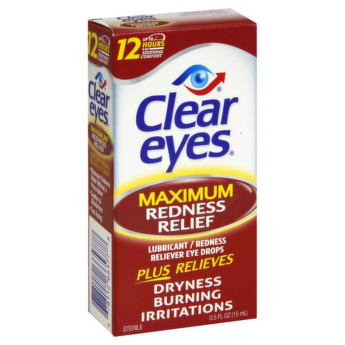  Clear Eyes Cooling Comfort Redness Relief Eye Drops, Soothes  Red Eyes, 0.5 fl oz, 3 Pack : Health & Household