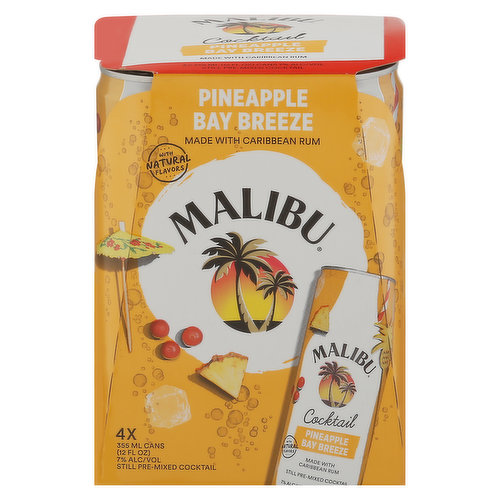 Malibu Pre-Mixed Cocktail, Still, Pineapple Bay Breeze