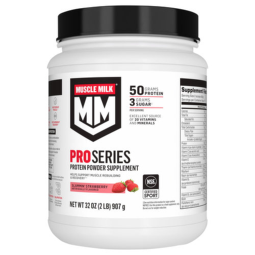 Muscle Milk Pro Series Protein Powder Supplement, Slammin' Strawberry