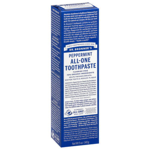 Flouride Free Toothpaste - Peppermint (5 Ounces) by Dr. Bronners