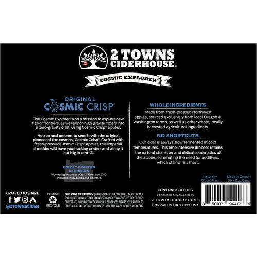 Cosmic Crisp 6 Pack, 2 Towns Ciderhouse, Cider