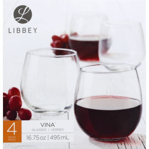 Libbey Vina Glasses, 16.75 oz - 4 glasses