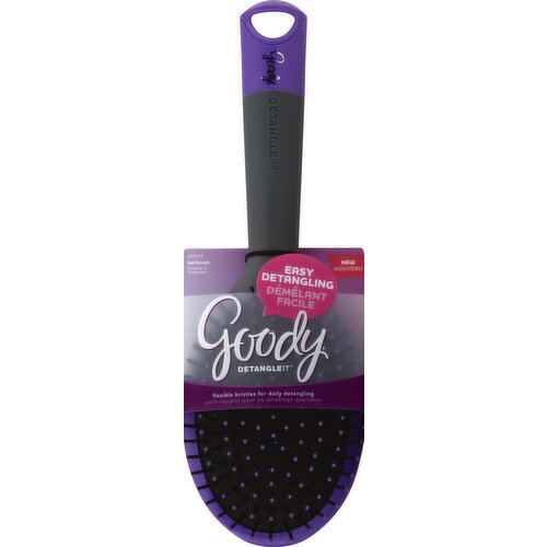 New. Flexible bristles for daily detangling. Easy detangling. Visit Goody.com for new products and styling tips. Contact Consumer Care At: 1-800-241-4324. A Newell Rubbermaid Brand. Made in China.