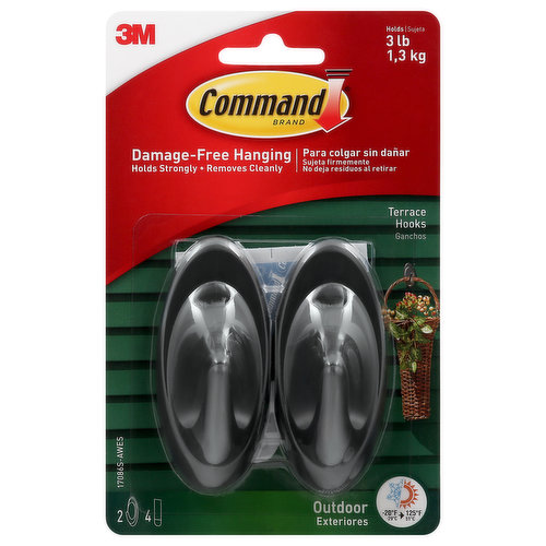 COMMAND Terrace Hooks, Outdoor