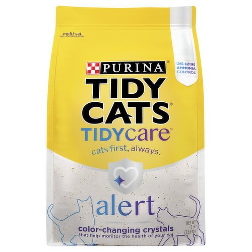 Purina Tidy Cats Tidy Care Cat Litter, Alert, Multi-Cat, Color-Changing Crystals