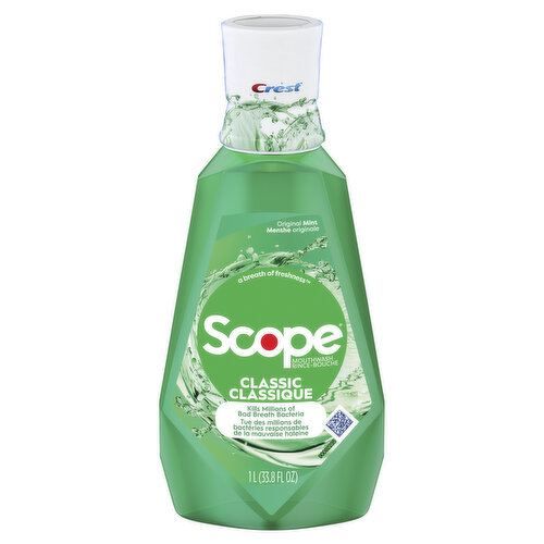 Crest Scope Scope Classic Mouthwash Original Mint, 1L (Green)