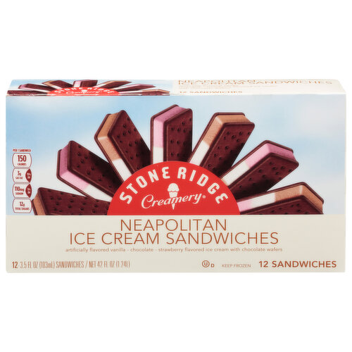 Stone Ridge Creamery Ice Cream Sandwiches, Neapolitan