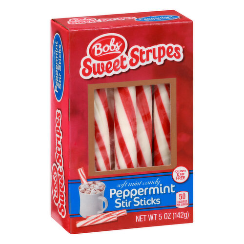 Blue and White Candy Cane Stripe Stirring Straws