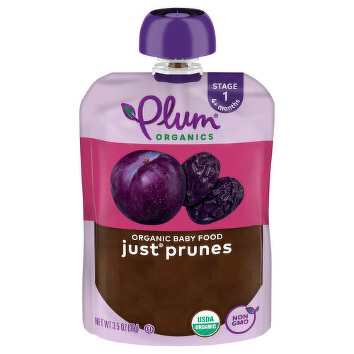 Plum Organics Just® Prunes Stage 1 Organic Baby Food 3.5oz Pouch