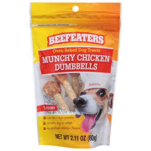 Beefeaters Dog Treats, Munchy Chicken Dumbbells, Oven-Baked