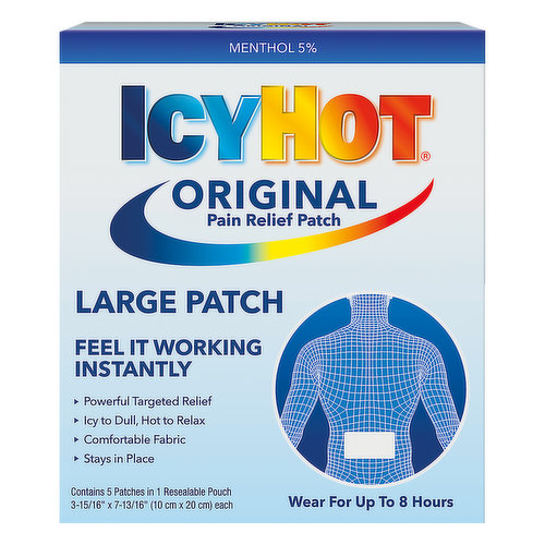 Icy Hot Original Pain Relief Patch, Large