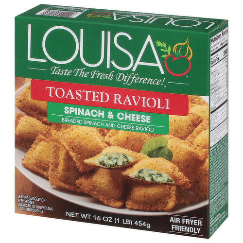 Louisa Ravioli, Toasted, Spinach & Cheese