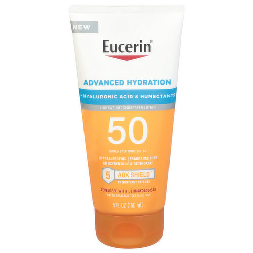 Eucerin Sunscreen Lotion, Advanced Hydration, Broad Spectrum SPF 50