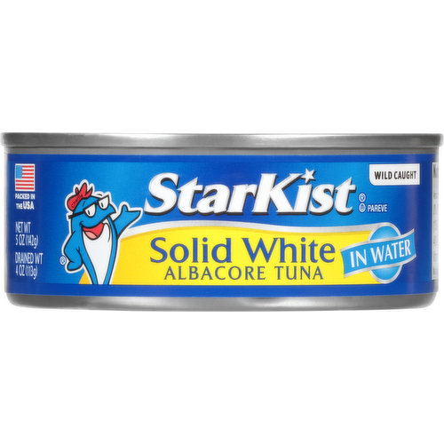 Gluten free. Soy free. www.StarKist.com. Questions: 1-800-252-1587 Mon-Fri. refer to code number on can end. For great recipes, visit www.StarKist.com. Wild caught. Dolphin safe. Please recycle. Packed in the USA.