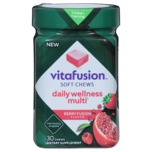 Vitafusion Daily Wellness Multi, Berry Fusion Flavor, Soft Chews