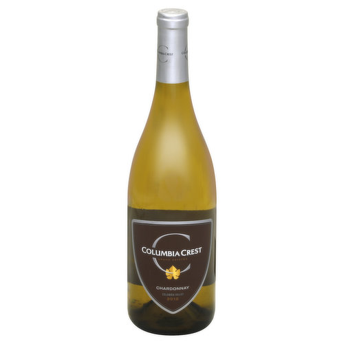 At Columbia Crest, we combine artisan winemaking with the best vineyards in the Columbia Valley to craft world-class wines of outstanding quality and value. The rich, buttery characteristics in this Chardonnay are complemented by soft oak notes and flavors of tropical fruit. Columbiacrest.com. Alc. 13.5% by vol. Vinted & bottled by Columbia Crest Winery, Paterson, WA, USA.